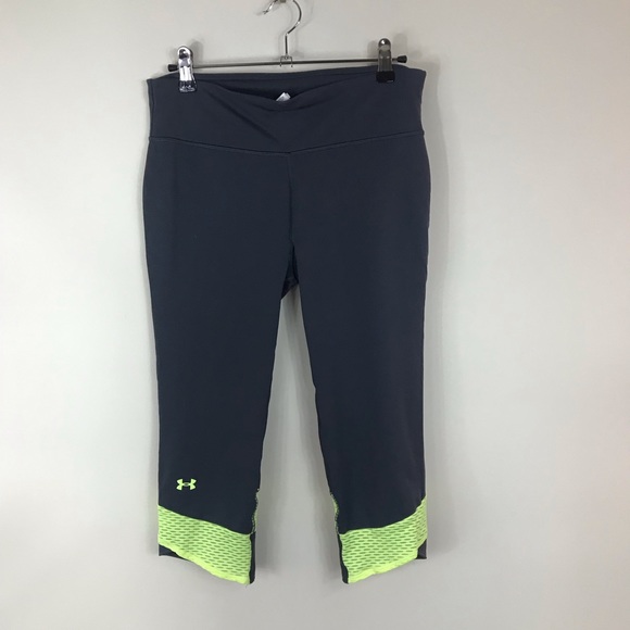 Under Armour Pants - UNDER ARMOUR | Neon Yellow & Gray HeatGear Capris Under Armour Pants - UNDER ARMOUR | Neon Yellow & Gray HeatGear Capris